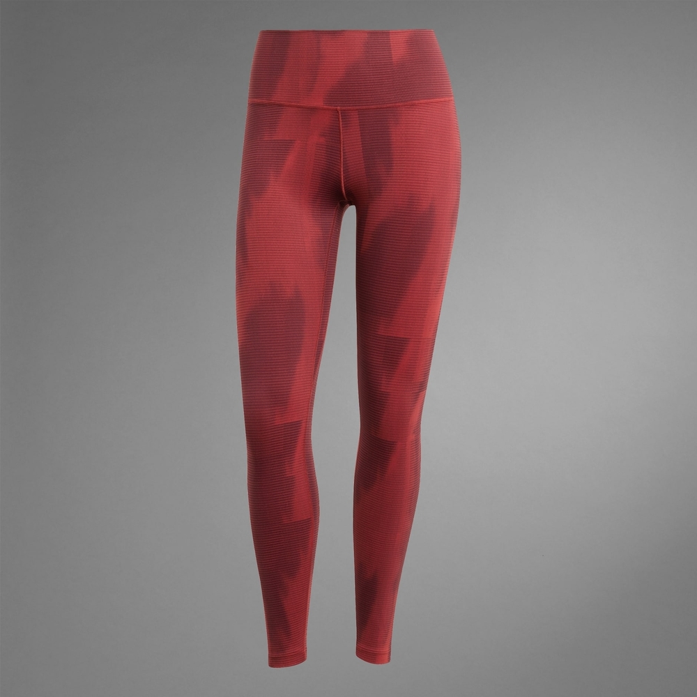adidas Women's Red Patterned High-Waist Leggings